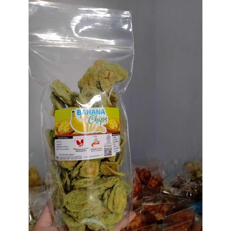 

KRIPIK PISANG Bahana chips green tea lumer 500gr