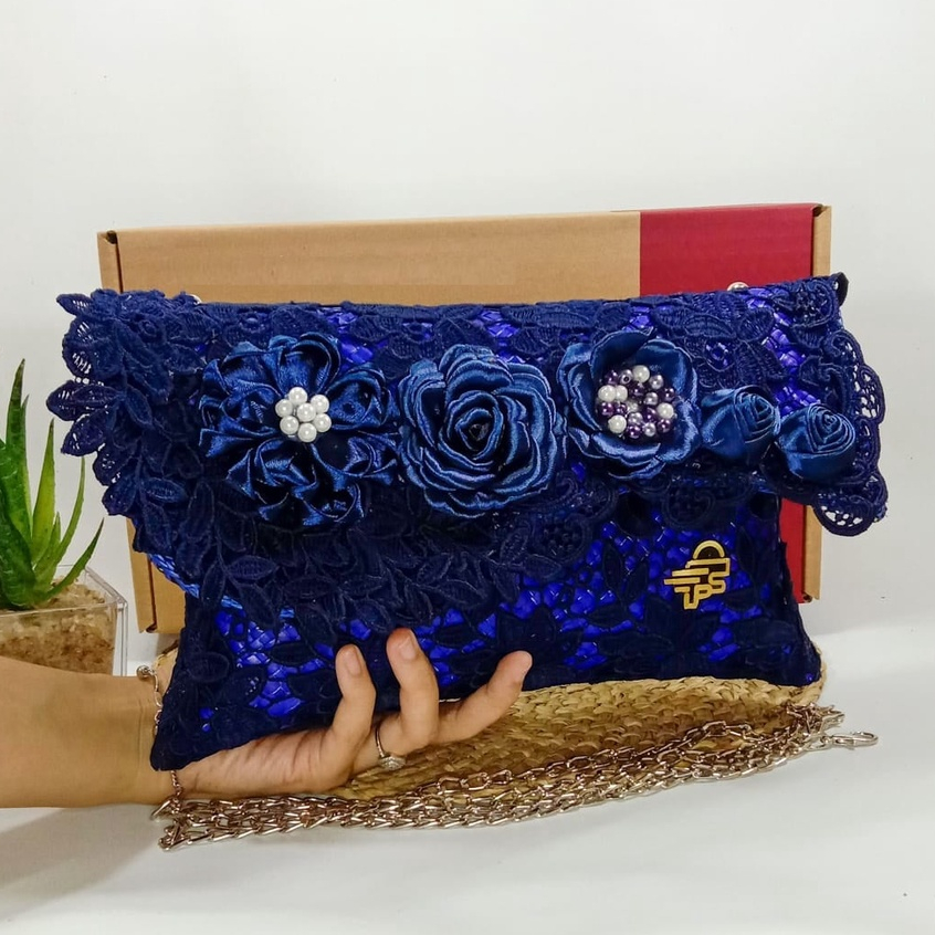 RJ CRAFT - Clutch Pesta Brokat Prada Premium Clutch Kondangan Wanita Eksklusif