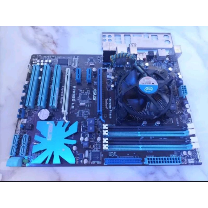 Motherboard PC Gaming merk Asus P7P55D LE paket prosesor Intel core i5 650 3.20 Ghz lengkap heatsing