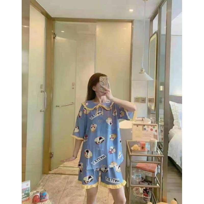 Baju tidur piyama setelan pita import/Set piyama korea