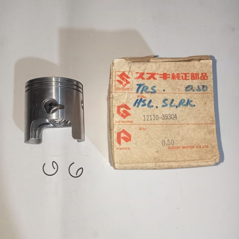 piston seker seher dan X2 circlip Suzuki TRS oversize 0.50 original kode part 12110 39304 0.50 NOS o