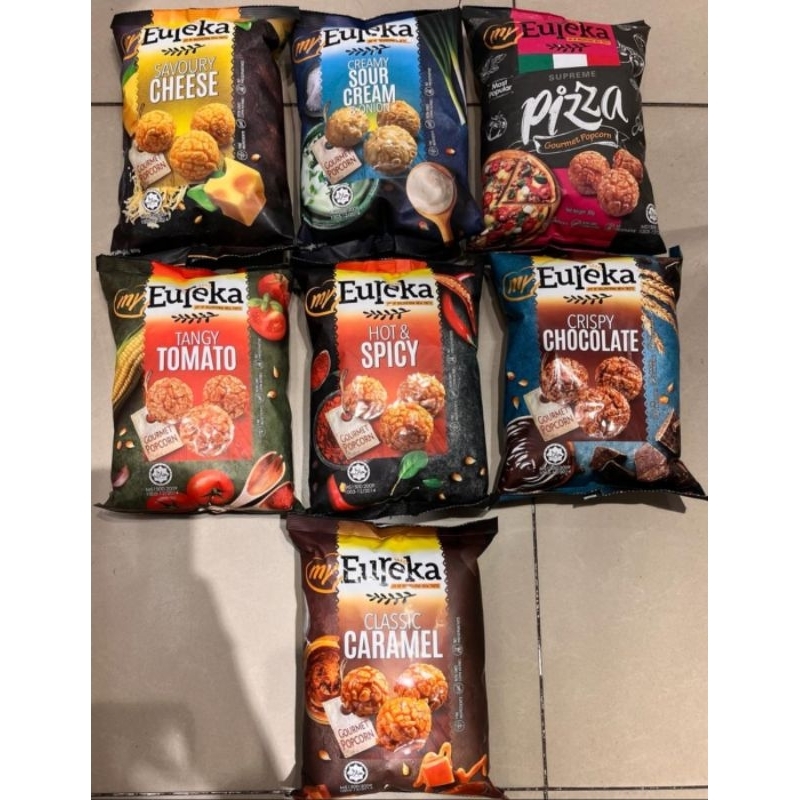 Eureka Popcorn Chesse / SourCream / Pizza / Tomato / Spicy / Chocolate / Caramel / Salted egg 80gr