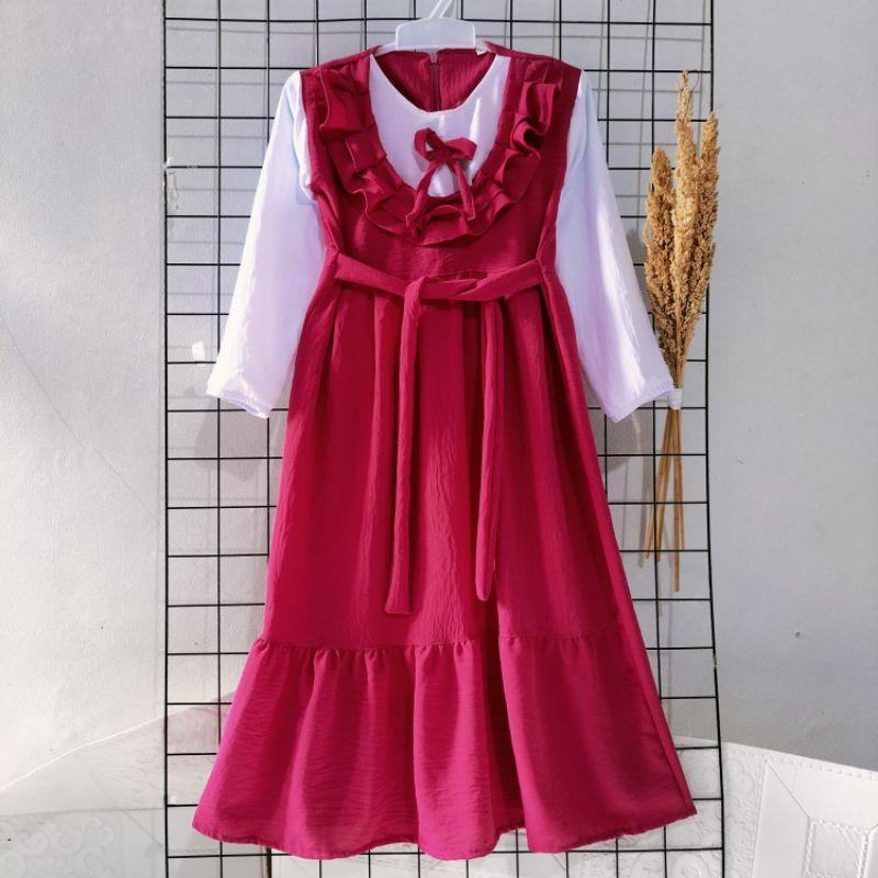 GAMIS CRINKLE ANAK MODEL FATIN 2-12 TAHUN