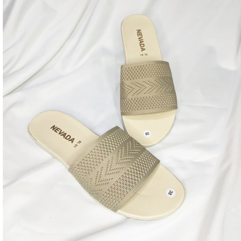 NEVADA - Sandal Wanita slop rajut import Teplek