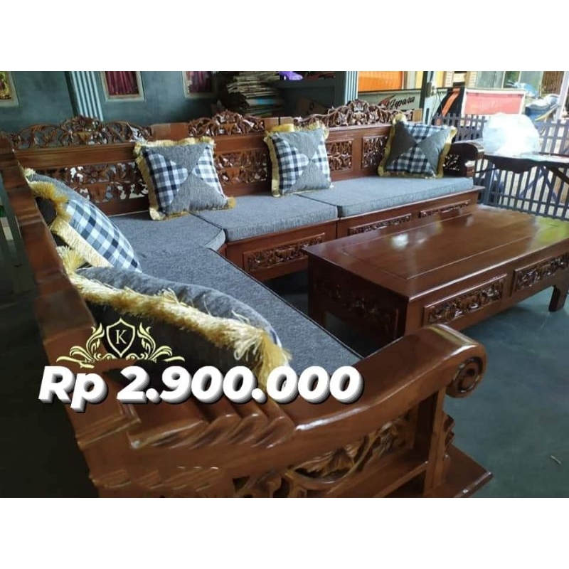 kursi sudut jepara / kursi tamu jati jepara / kursi tamu / sofa jati murah / kursi jati jepara murah