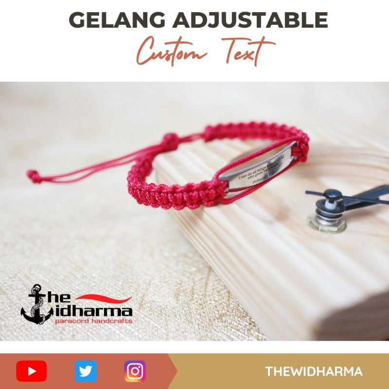 Gelang Tali Serut Wanita Stainless Steel Premium Grafir Nama