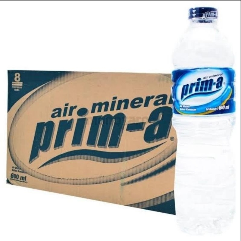 

Air Mineral Prima 600ml isi 24pcs via Gojek / Grab