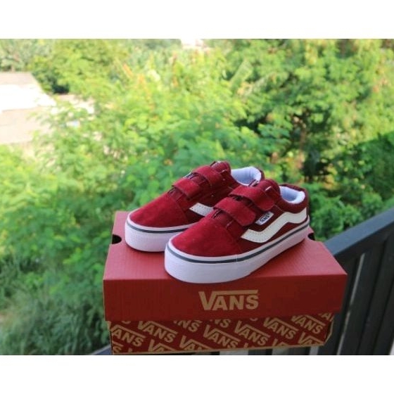 Sepatu Vans Anak Laki-Laki Perempuan Maroon Sepatu Sneakers Anak Cowok Cewek Special Edition