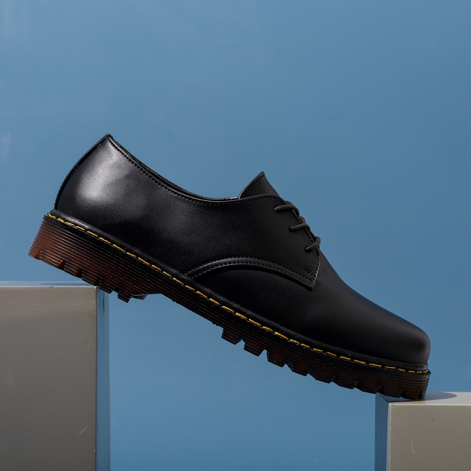 Grealish Black | 39-44 | Sepatu Pantofel Hitam Derby Oxford Tali Pria Formal Kerja | FORIND x Lvnatica