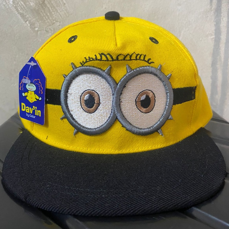 Topi Anak Minion Topi Anak Kaca Mata Usia 2- 8 Tahun