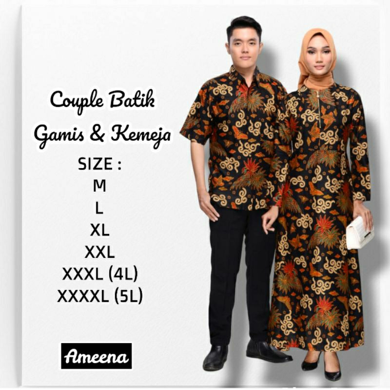 Couple Batik Keluarga Pasangan Gamis Jumbo Big Size 4L-5L Sarimbit Maxi Longdress Modern VVP