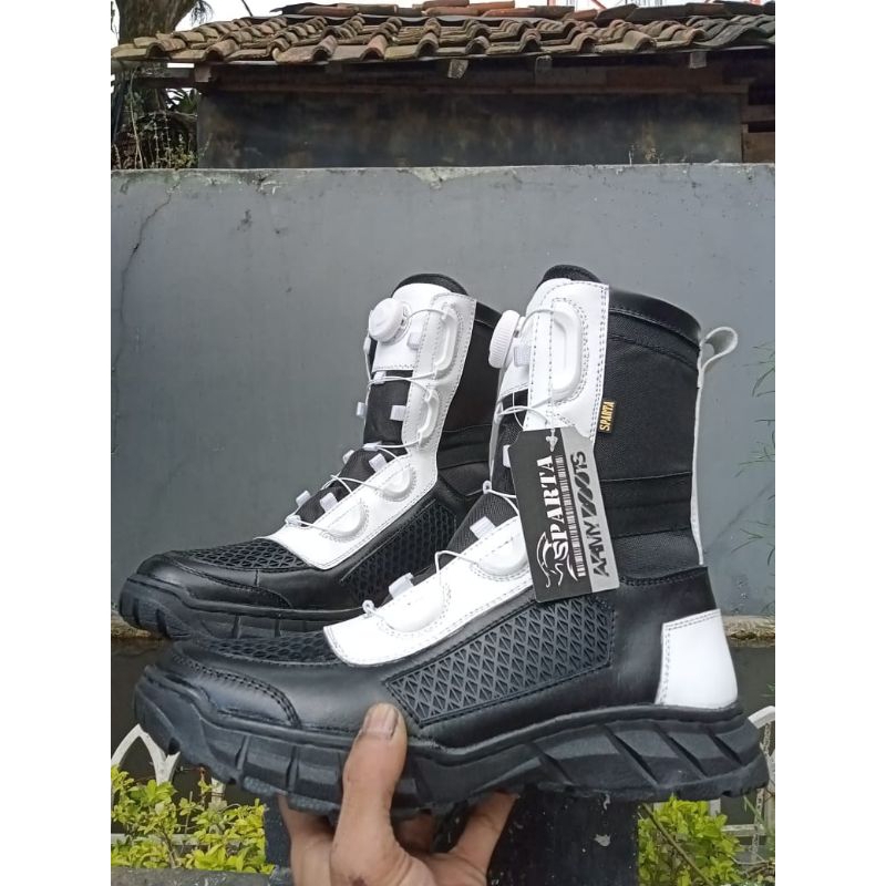 SEPATU PDL PROVOS POLRI,KULITASLI,TALI PUTAR