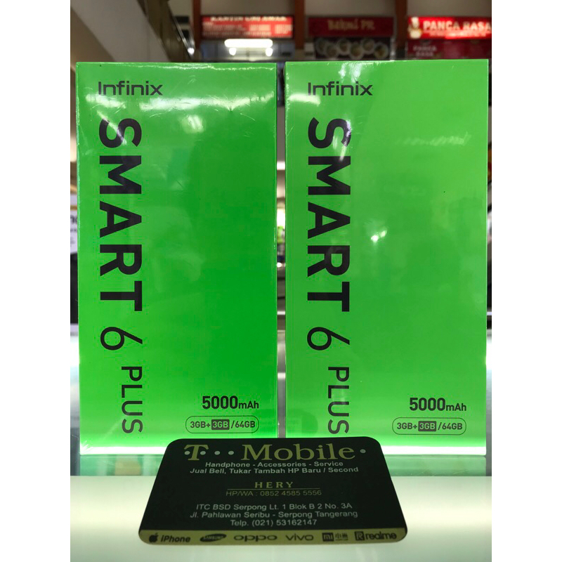 INFINIX SMART 6 PLUS RAM 3GB 64GB - BLACK - HELIO G25 - 6.82” - 5000mAh - RESMI