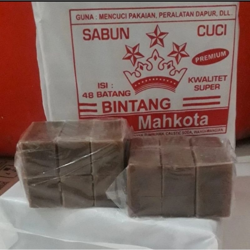 SABUN COKLAT AJAIB PREMIUM MAHKOTA BINTANG BIRU MERAH isi 8pcs UNTUK PENGHILANG NODA MEMBANDEL KERAK BAJU KOTOR