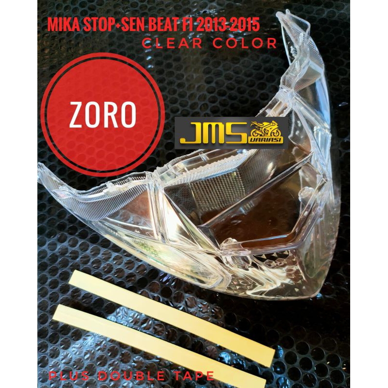 mika cover lampu stoplamp zoro set mika stop plus sen bening/smoke/merah untuk beat fi injeksi tahun 2013-2015