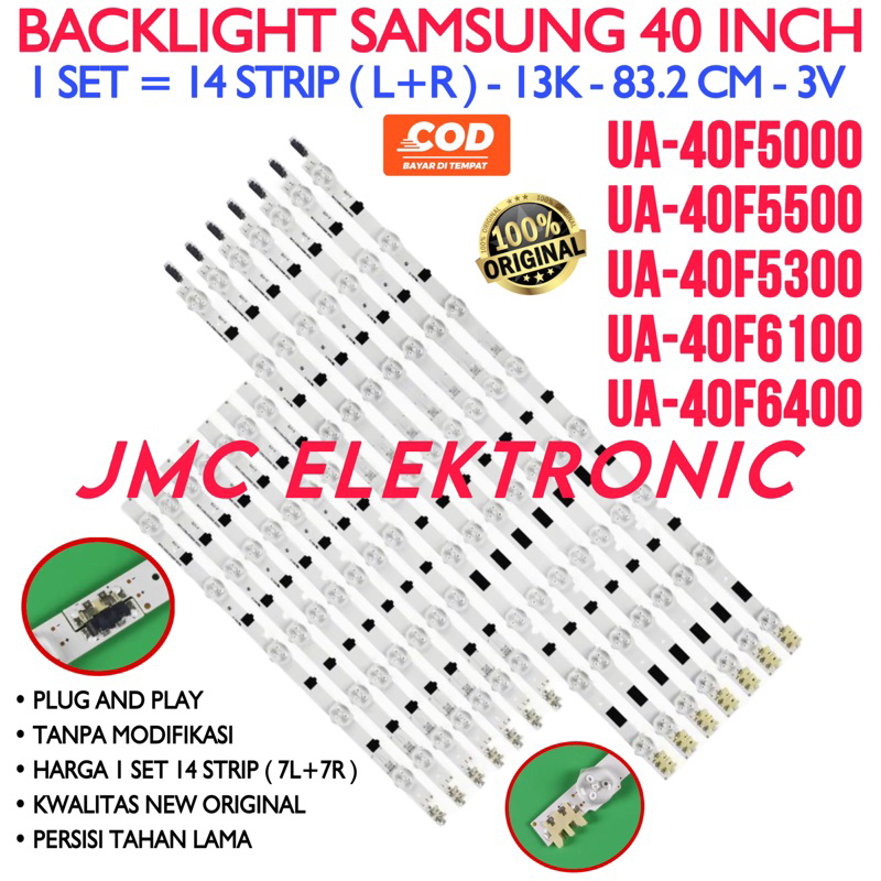 BACKLIGHT TV LED SAMSUNG 40 INC UA40F5000 UA40F5500 UA40F6400 UA40F6100 UA40F5300 UA-40F5000 40F6400 40F6100 40F5300