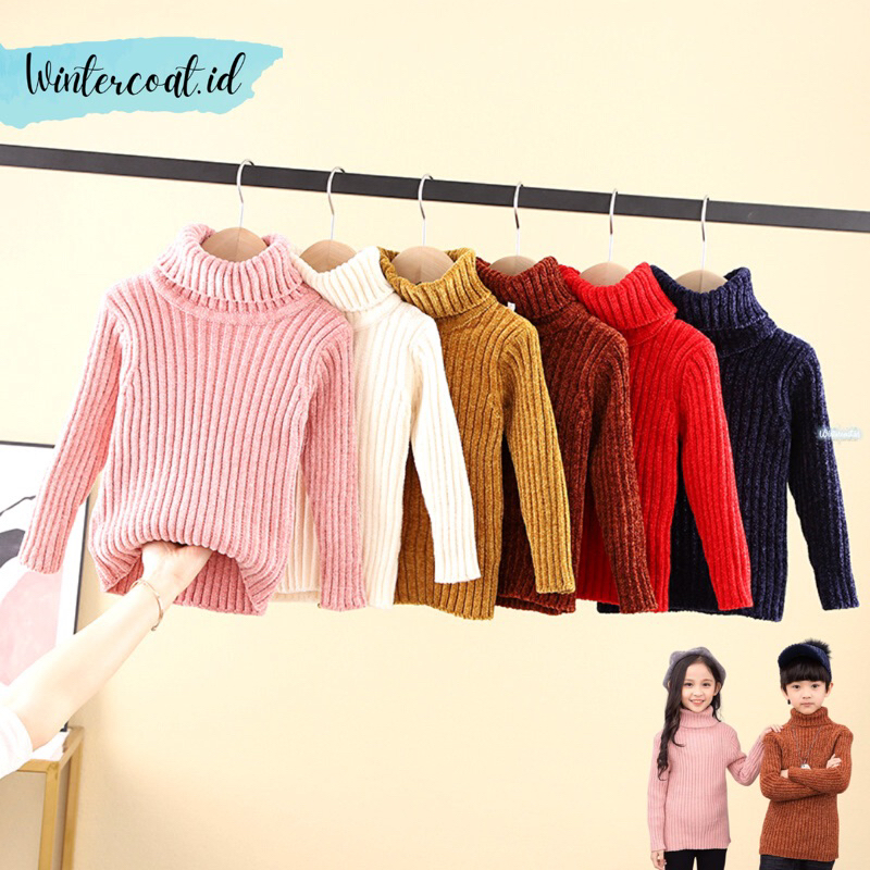 Kids sweater import winter autumn corduroy hangat atasan anak musim dingin gunung tebal