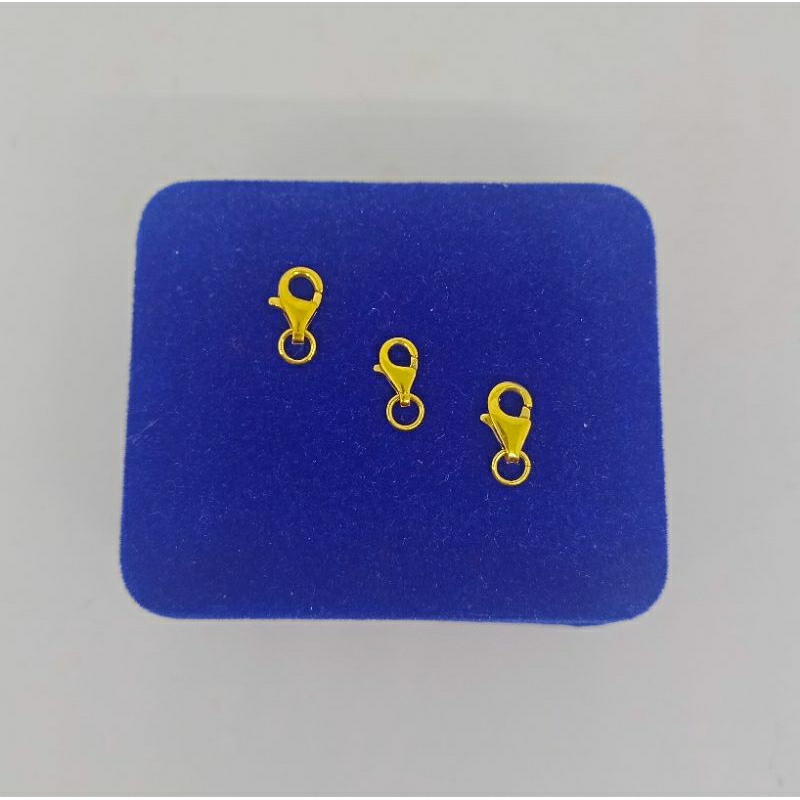 pengait perhiasan kalung &amp; gelang/kokot oval/perak asli silver 925 lapis emas