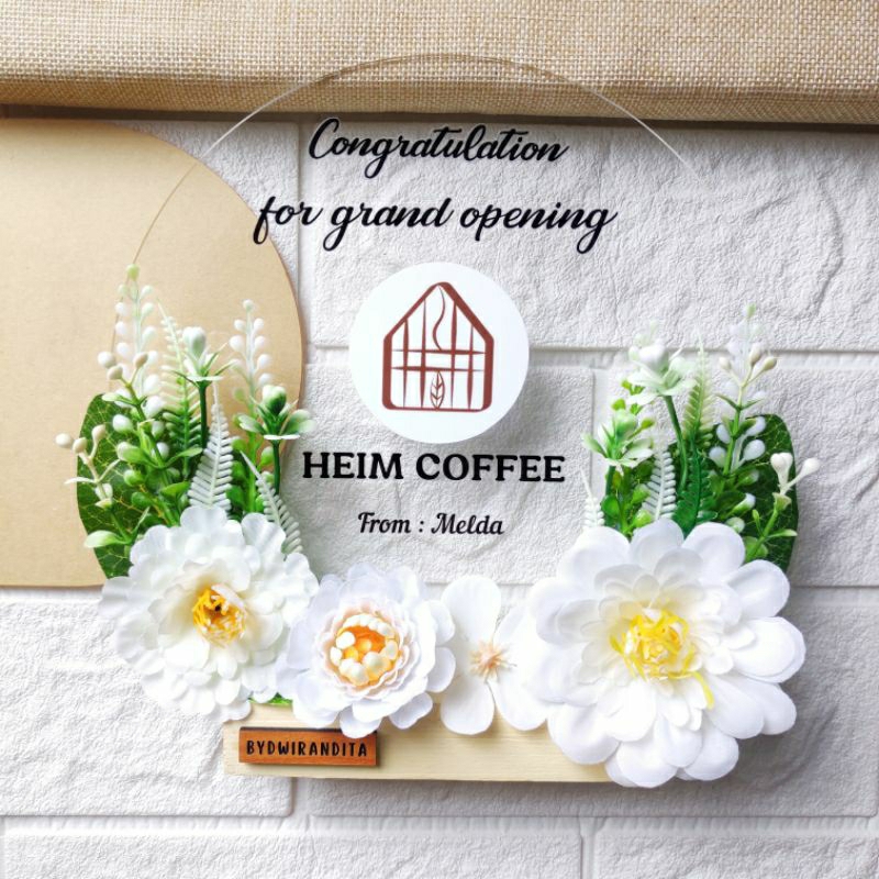 Kado Akrilik Hadiah Grand Opening / Acrylic Wood Stand / Akrilik Bulat / Acrylic Lettering / Kado Ak