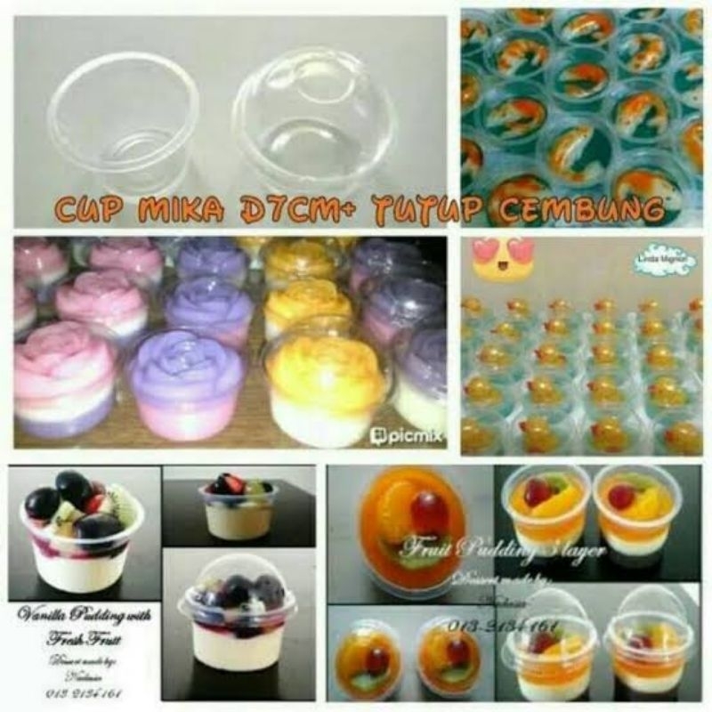 Isi 100 Cup Ice Cream Puding Bebek Tutup + Dome Cembung