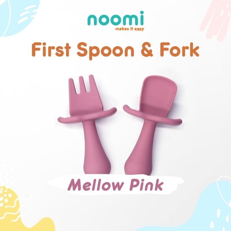 Noomi  First Spoon &amp; Fork / Sendok silicone premium