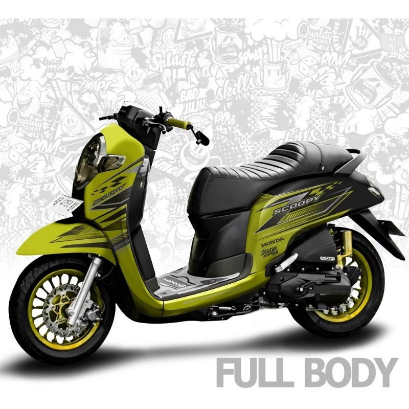 Decal Honda Scoopy fi Fullbody, Stiker Decal Scoopy Fullbody 2016-2019