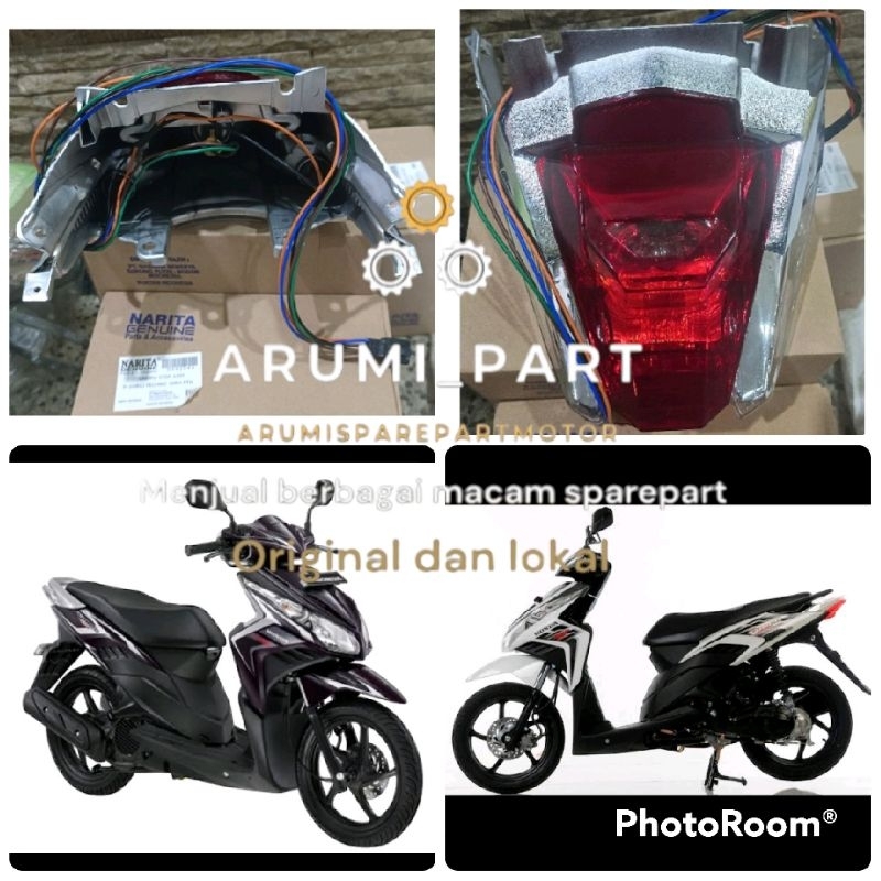 reflektor lampu stop belakang soket bohlam set vario techno 110 karbu karburator