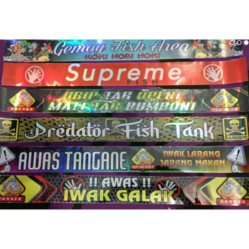 stiker hologram rainbow ikan galak/ikann predator stiker aquarium