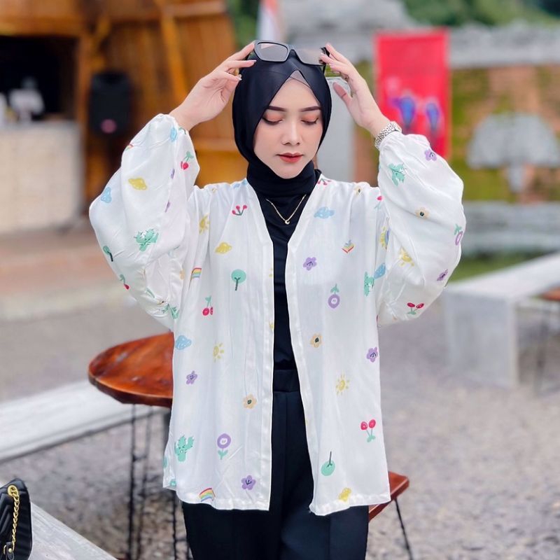 Kiyowo Outer Premium Matt Rayon Cardigan Oversize Atasan Wanita