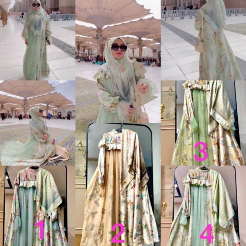 Set Hijab Umroh tile print ORI BRAND SHELLASAUKIA