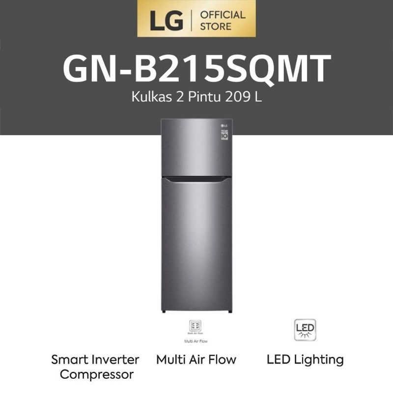 KULKAS LG GNB 215 SQMT 2 PINTU SMART INVERTER GNB215SQMT GN-B 215SQMT GNB215 215SQMT