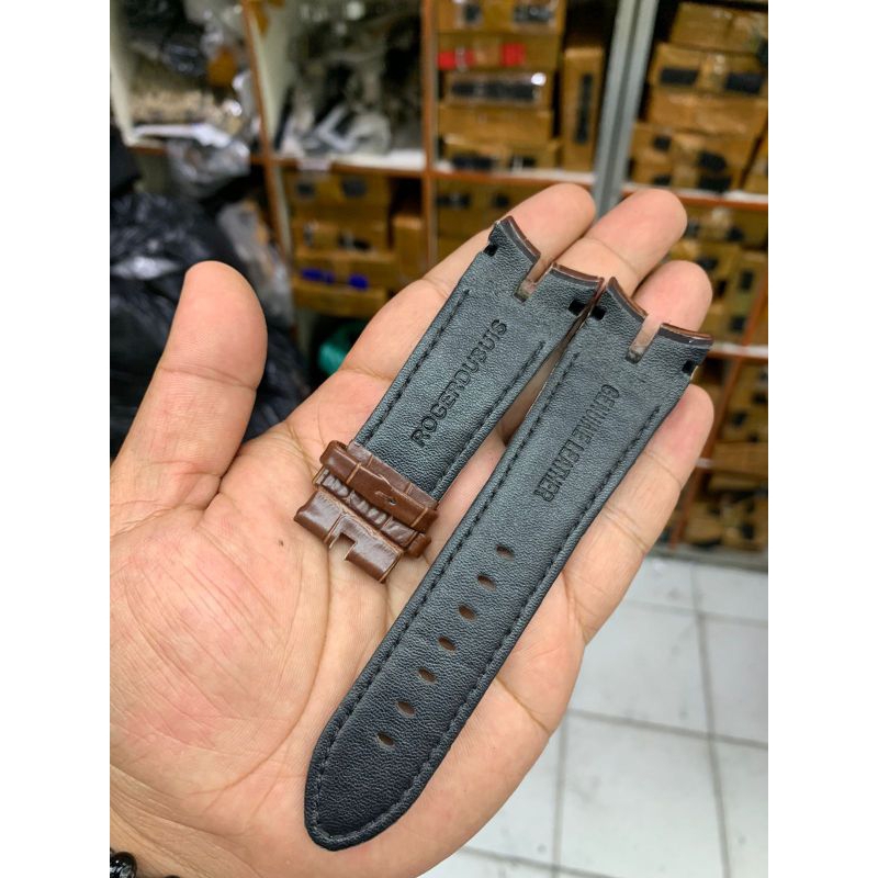 Strap Tali Jam Tangan Rogerdubuis coklat motif kulit import