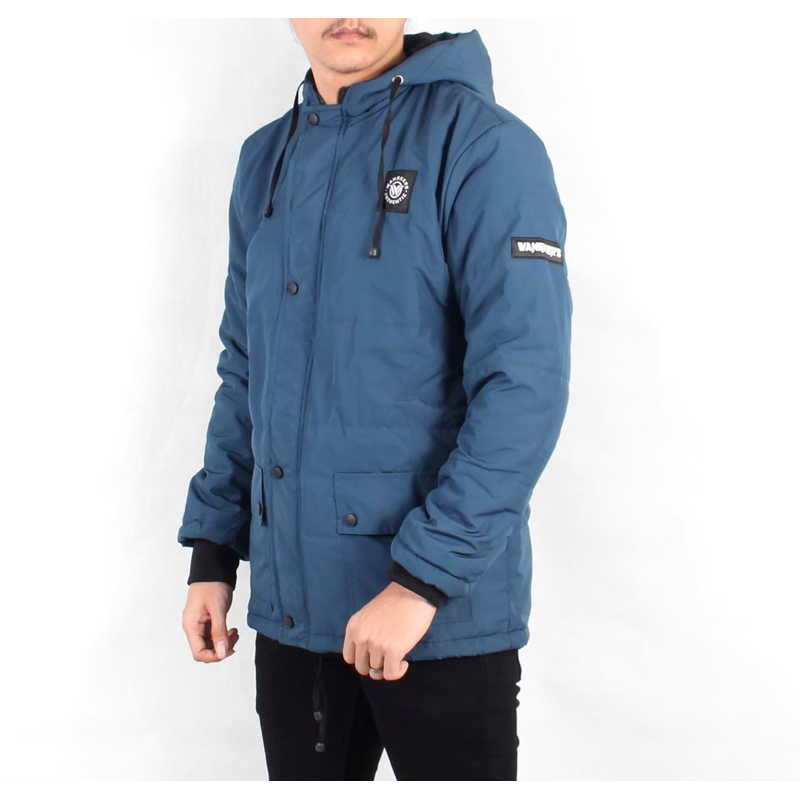 Jacket puffer kembung biru toska