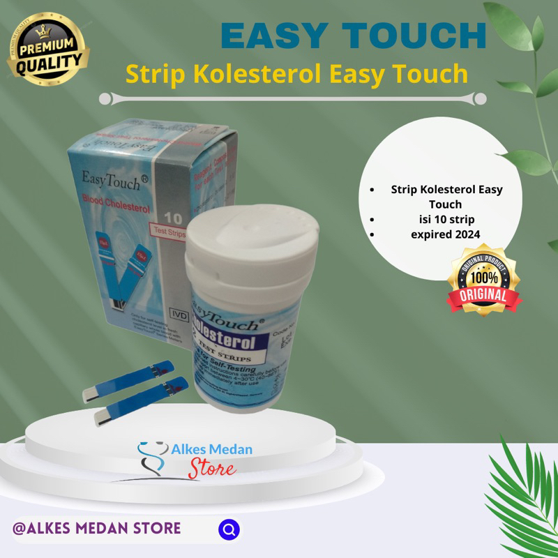 EASY TOUCH CHOLESTEROL 10 TEST STRIPS STRIPTEST TEST STRIP KOLESTEROL DARAH