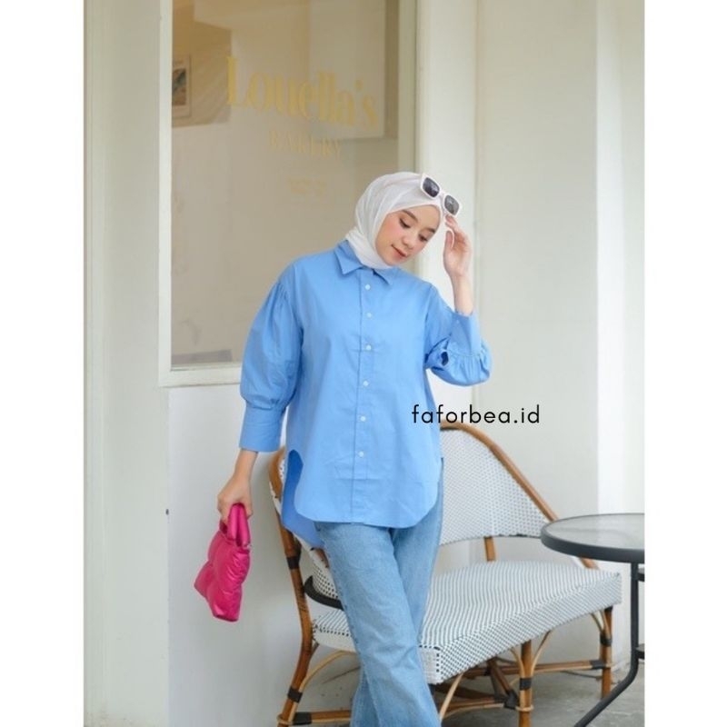 Lina Top Kemeja Blouse Jumbo Monalisa Kemeja Oversize Shakila