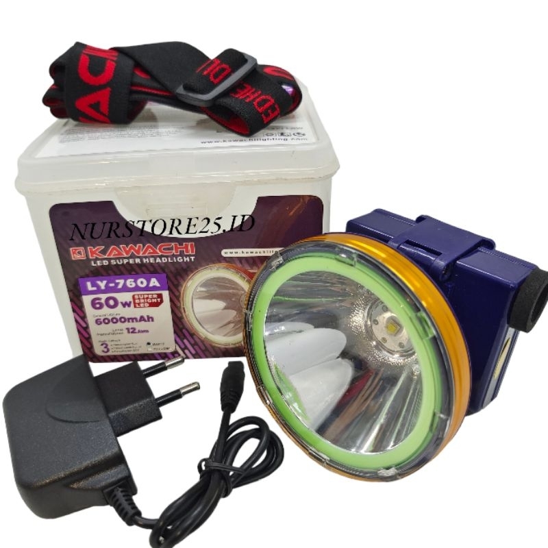 Headlamp KAWACHI Super Terang 60 Watt LY-760A/Senter kepala KAWACHI 60W LY-760A