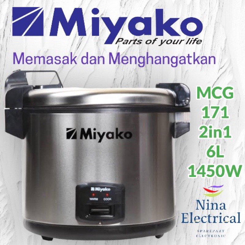 MAGIC COM JUMBO MIYAKO MCG 171 6L BISA MEMASAK DAN MENGHANGATKAN 2in1