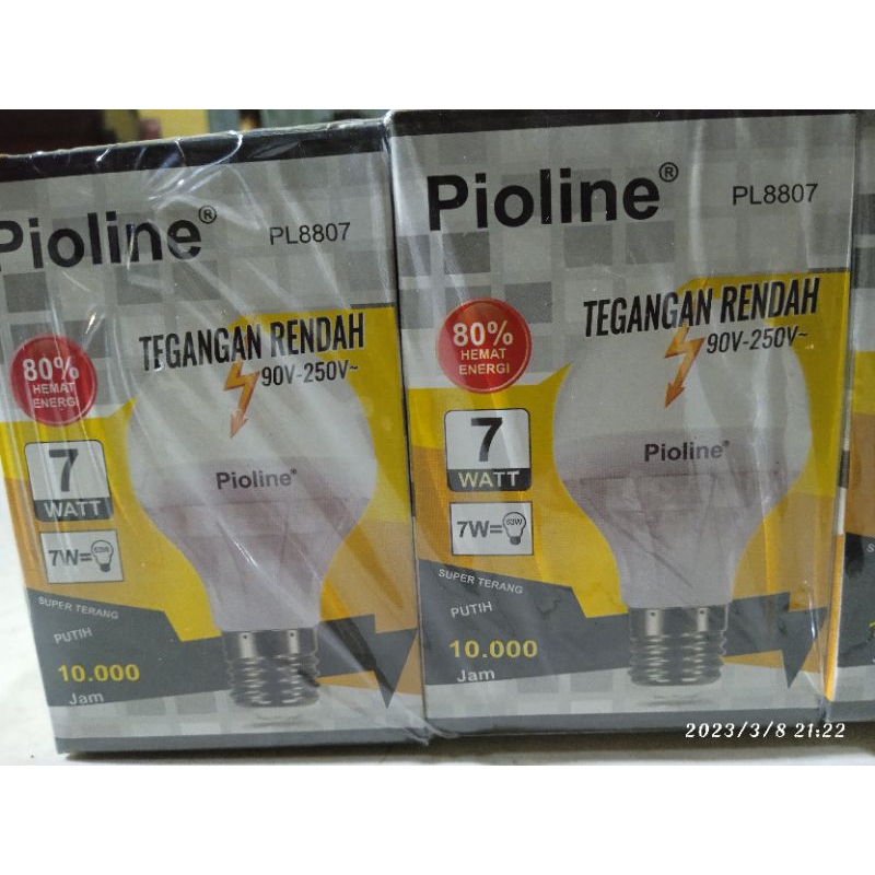 obral led pioline 7 - 9  watt nyala super terang