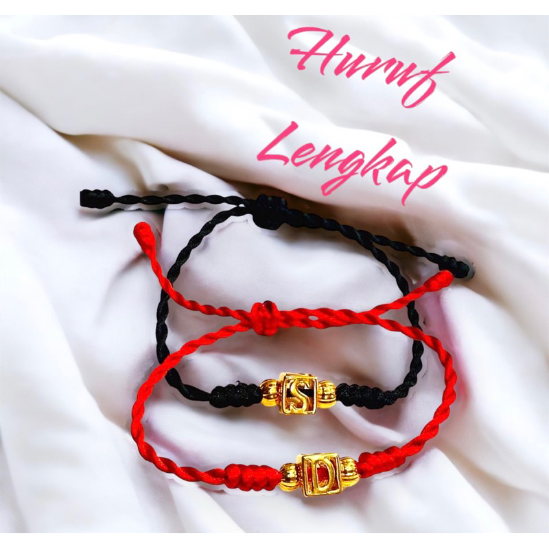 gelang huruf model serut//gelang abjad//gelang inisial//gelang nama