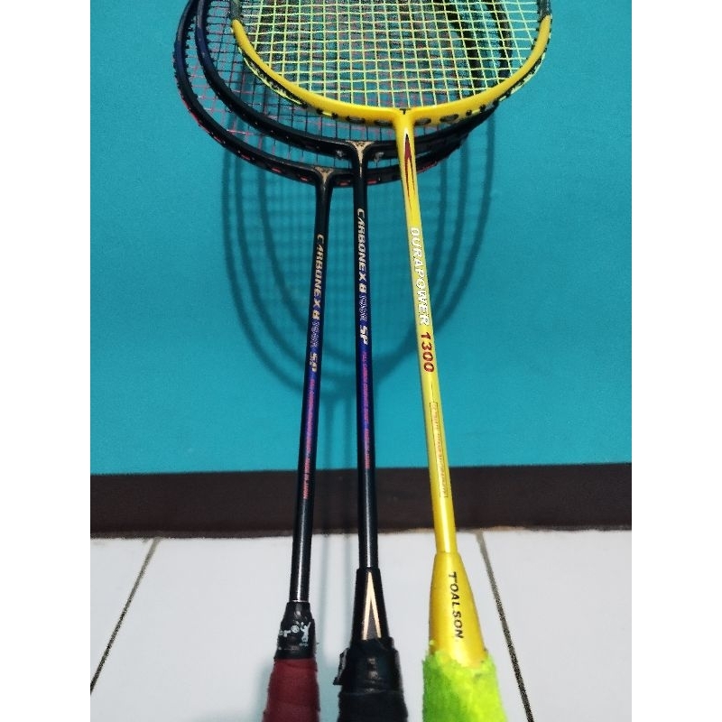 khusus jual borongan 3 raket original Japan model lawas klasik prime oval mantul yonex carbonex 8 to