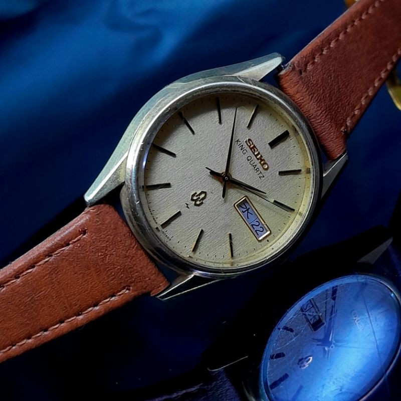 Jam tangan pria Vintage Seiko king quartz A 5856 8050