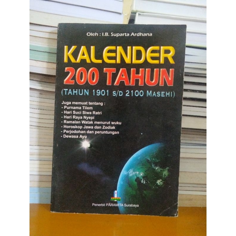 

Buku Kalender 200 tahun (tahun 1901 s/d 2100 Masehi)
