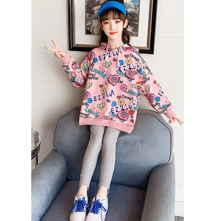 babyfit 5-12thn baju sweater hoody panjang blus untuk legging import my-0316