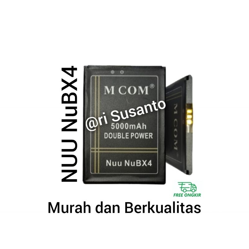 Baterai MCOM for NUU X4/BX4/NuBX4 4G Lte Double Power 5000mAh batere batre batrai battery