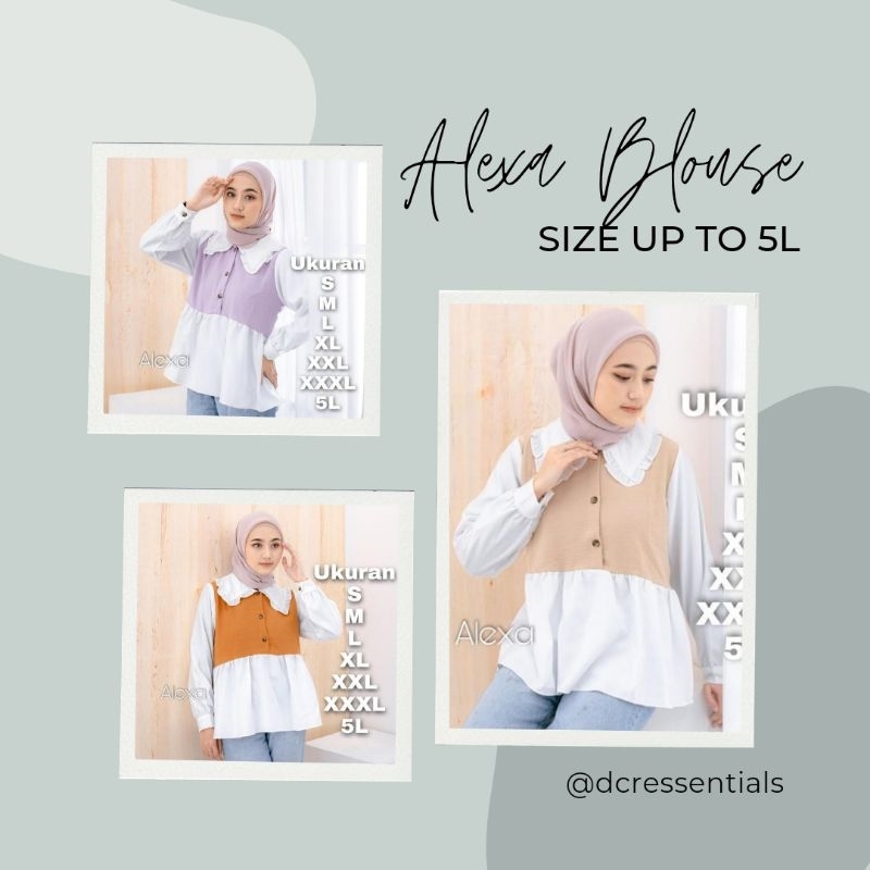 ALEXA BLOUSE | KOREAN BLOUSE | KEMEJA KOREA BIGSIZE | ATASAN JUMBO BIGSIZE | LD 140 130 120  110 104