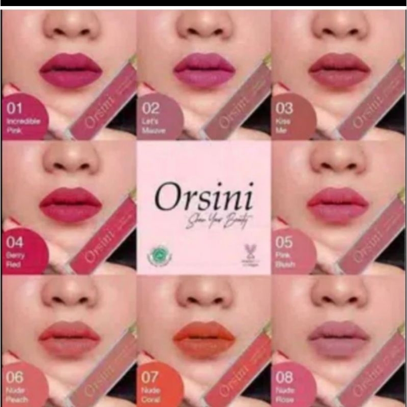 Iipstick lipstik orisini Orsini ultra matte vitamin E  with jojoba oil