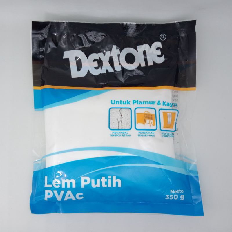 Lem putih dextone PVac 350gram plamir kayu tembok kertas fox