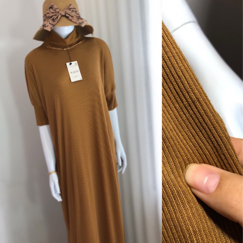 DRESS KNIT RAJUT GAMIS MAXI MODEL KALONG BATWING JUMBO BIGSIZE PANJANG LEMBUT GAMKAL MODELLANO RIB KNIT