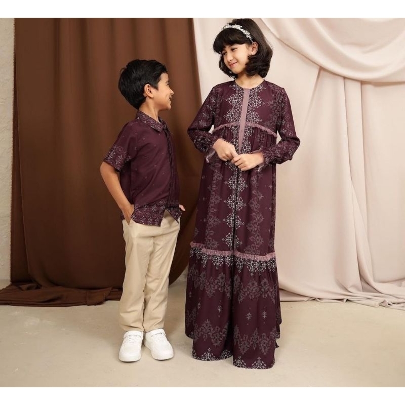 [Kaleela.id] Family set Burgundy (KOKO ANAK XL)