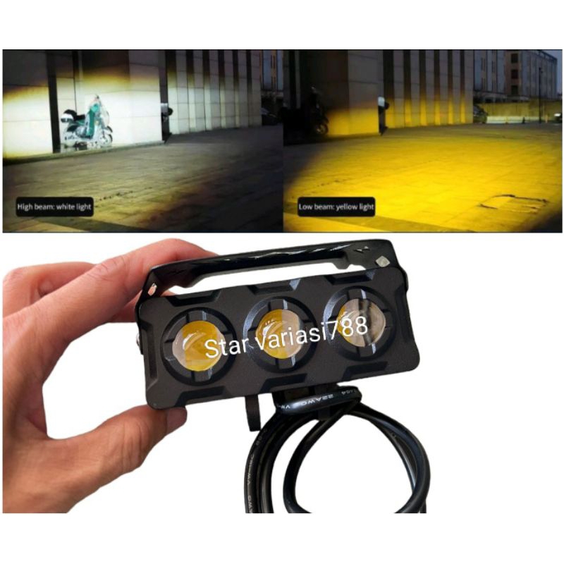 Lampu tembak sorot LED laser 3 mata / lampu tembak SQL 3 mata polos super terang